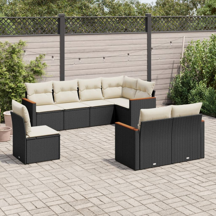 Set Divani da Giardino con Cuscini 8 pz Nero in Polyrattancod mxl 89089