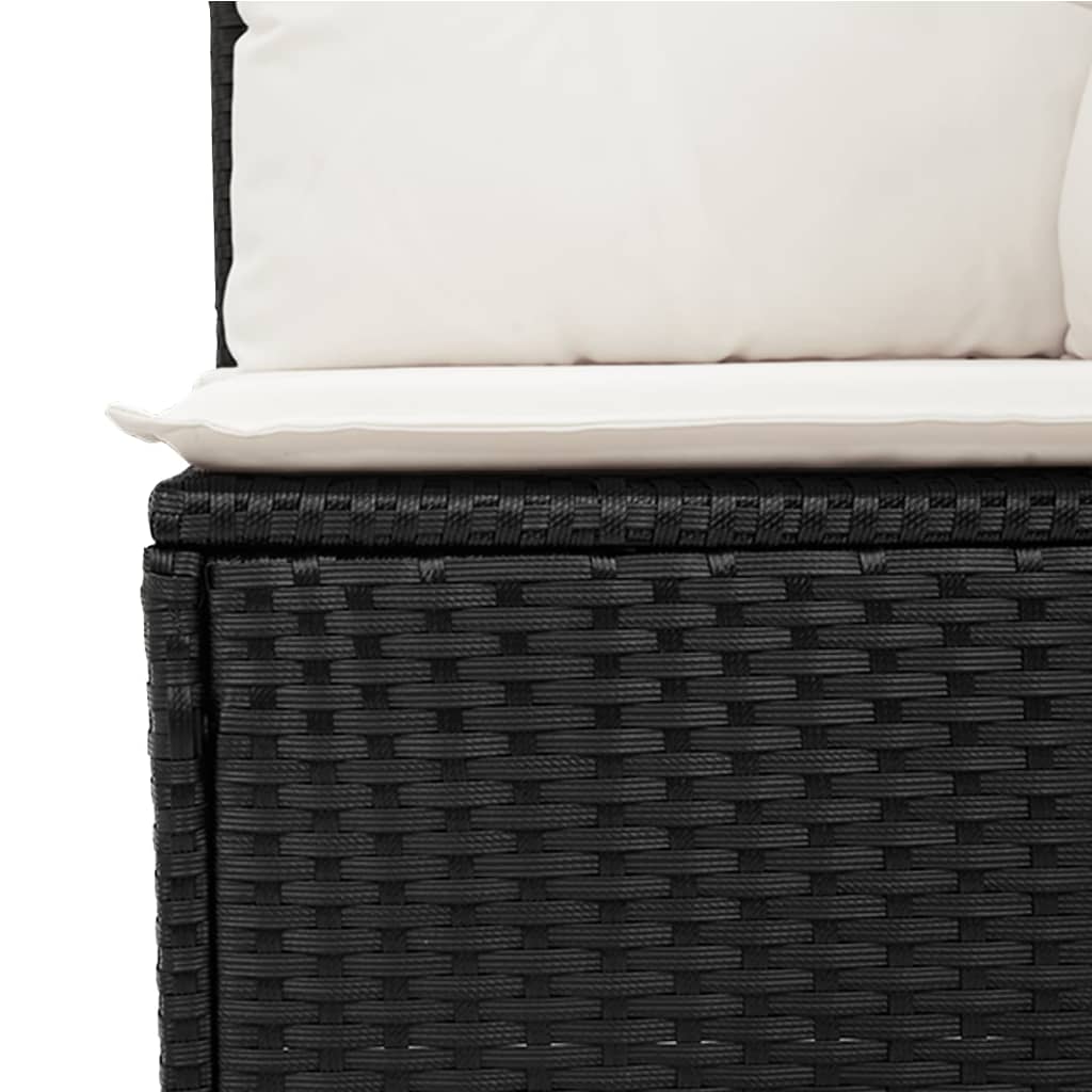 Set Divani da Giardino 9 pz con Cuscini Nero in Polyrattan 3226168