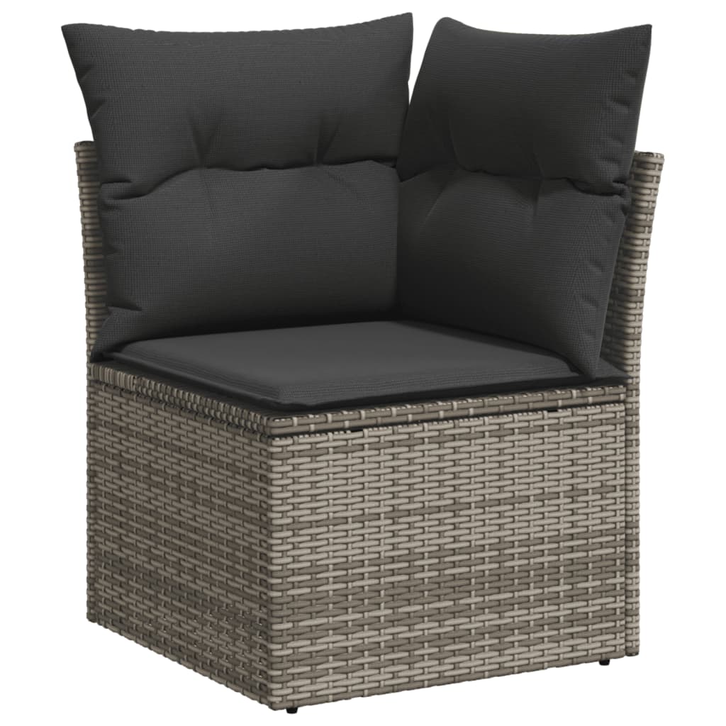 Set Divani da Giardino 7 pz con Cuscini Grigio in Polyrattan 3226186