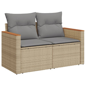 Set Divano da Giardino 7 pz con Cuscini Beige Misto Polyrattan 3226192