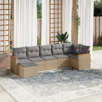 Set Divano da Giardino 7 pz con Cuscini Beige Misto Polyrattan 3226192