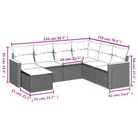 Set Divano da Giardino 7 pz con Cuscini Beige Misto Polyrattan 3226206