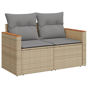 Set Divano da Giardino 8 pz con Cuscini Beige Misto Polyrattan 3226213