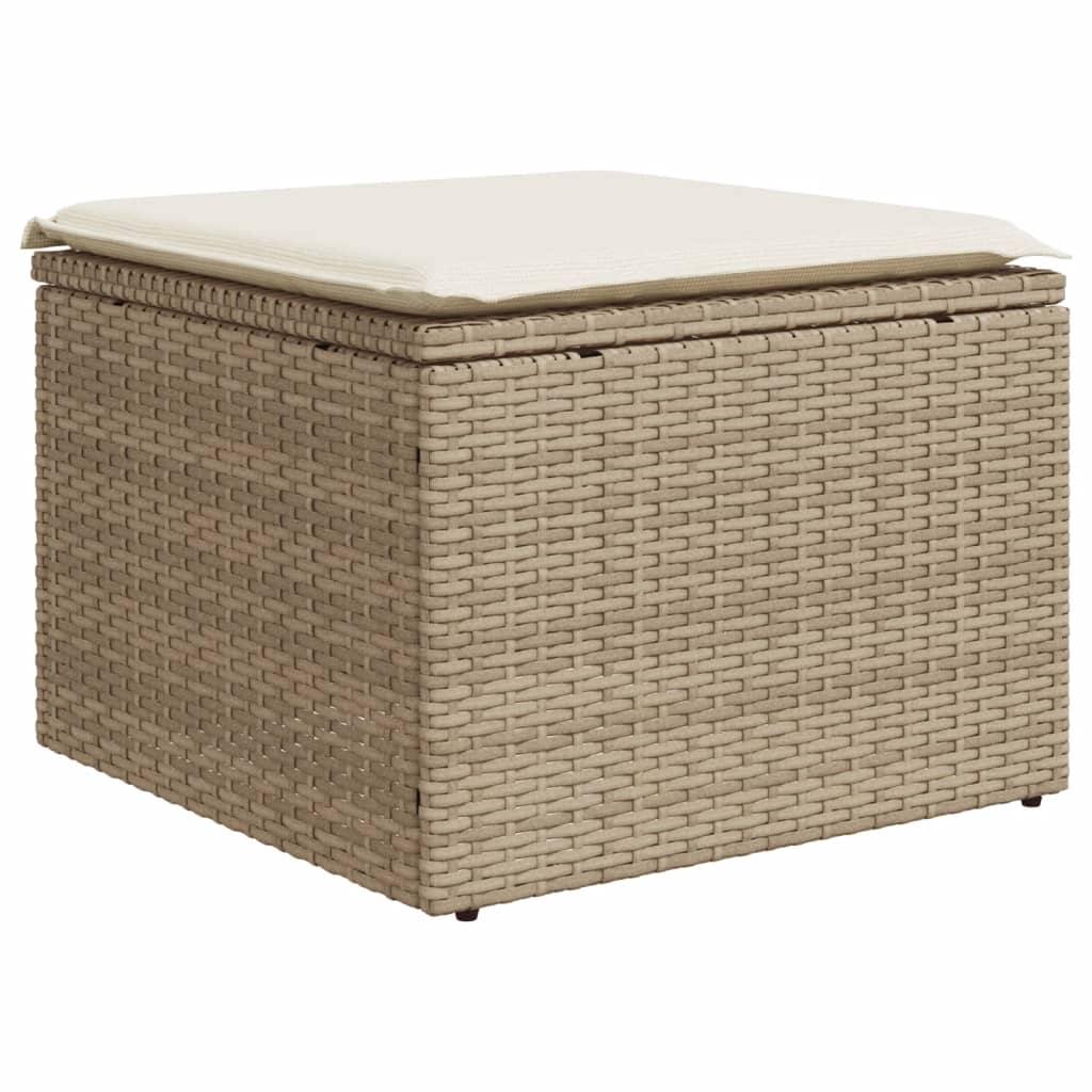 Set Divani da Giardino 7 pz con Cuscini Beige in Polyrattan 3226233