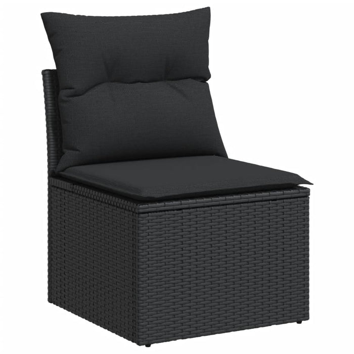 Set Divani da Giardino con Cuscini 8 pz Nero in Polyrattan 3226237