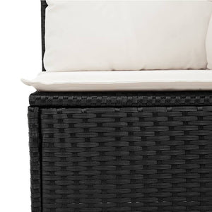 Set Divani da Giardino 9 pz con Cuscini Nero in Polyrattan 3226252