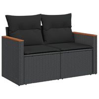 Set Divani da Giardino 9 pz con Cuscini Nero in Polyrattan 3226286