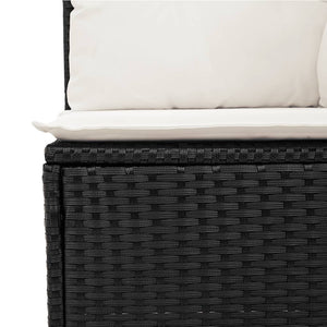 Set Divani da Giardino 9 pz con Cuscini Nero in Polyrattan 3226301