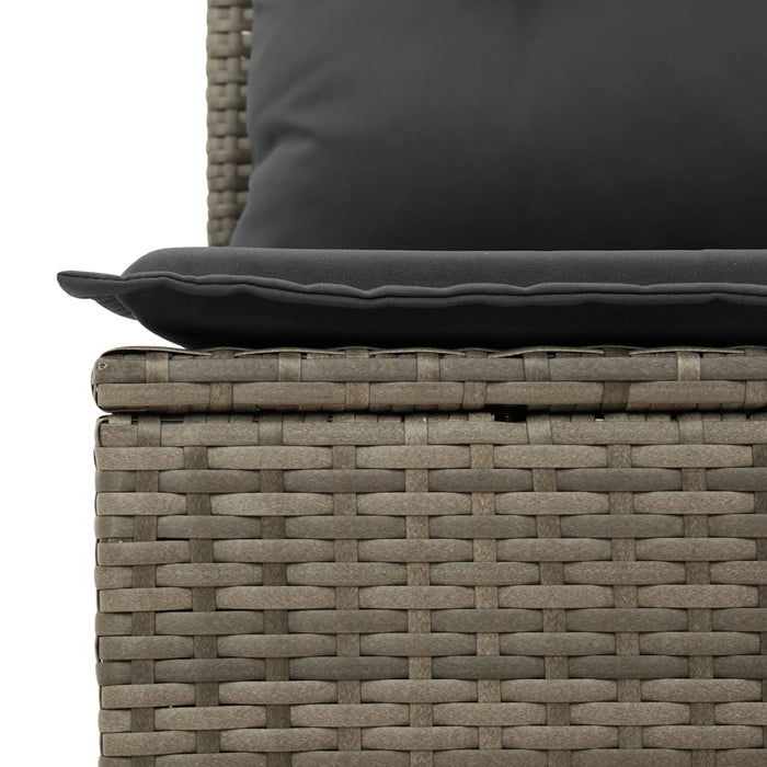 Set Divani da Giardino 11 pz con Cuscini in Polyrattan Grigio 3226333