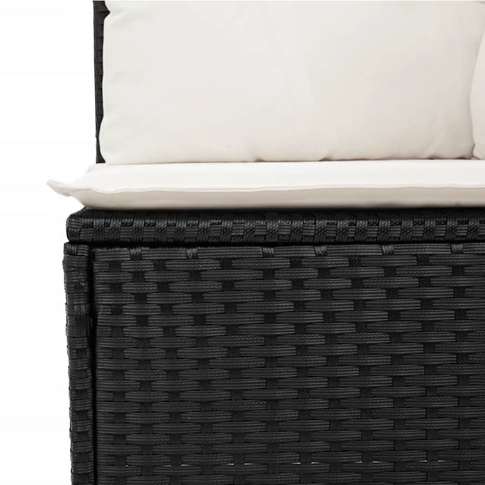 Set Divani da Giardino 10pz con Cuscini in Polyrattan Nero 3226336