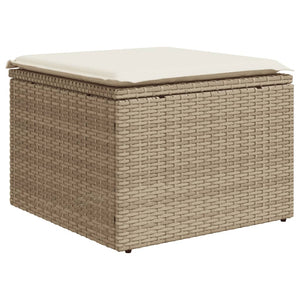 Set Divano da Giardino 10 pz con Cuscini Beige in Polyrattan 3226408