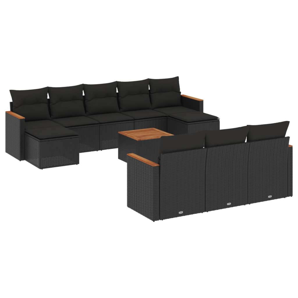 Set Divani da Giardino 11 pz con Cuscini in Polyrattan Nerocod mxl 113104