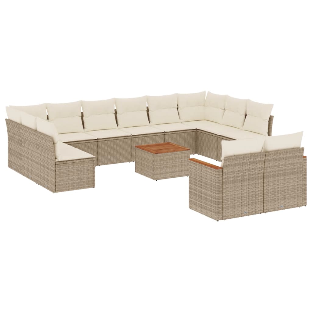 Set Divano da Giardino 13 pz con Cuscini Beige in Polyrattancod mxl 114457