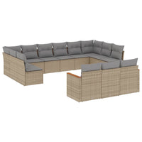 Set Divano da Giardino 13 pz con Cuscini Beige Misto Polyrattan 3226458