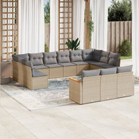 Set Divano da Giardino 13 pz con Cuscini Beige Misto Polyrattan 3226458