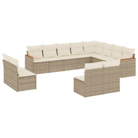 Set Divani da Giardino 12 pz con Cuscini Beige in Polyrattancod mxl 113108