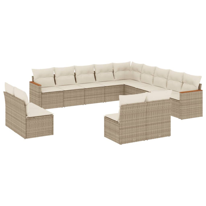 Set Divano da Giardino 13 pz con Cuscini Beige in Polyrattancod mxl 89113