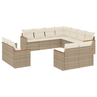 Set Divani da Giardino 11 pz con Cuscini Beige in Polyrattancod mxl 116850