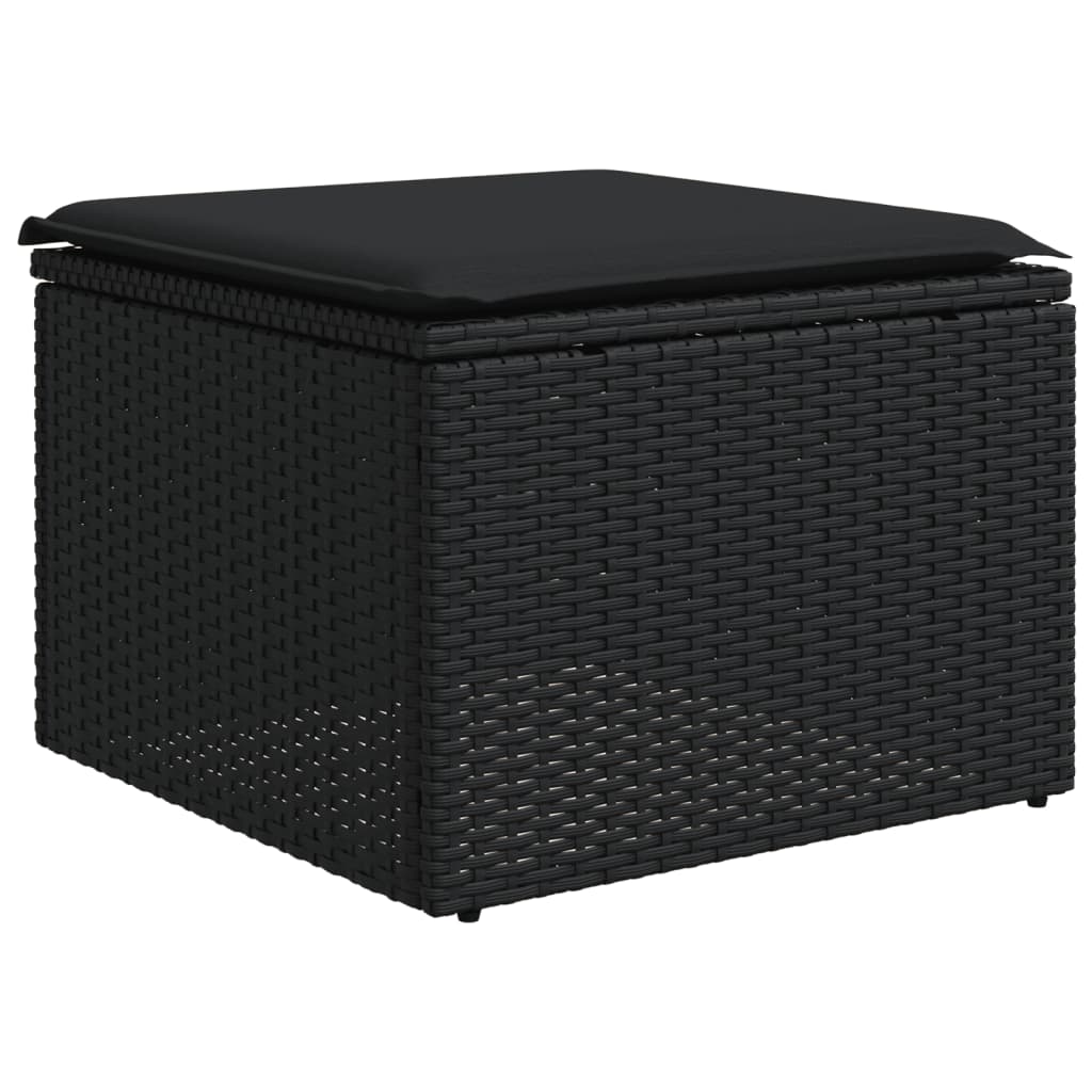 Set Divani da Giardino 11 pz con Cuscini in Polyrattan Nero 3226559