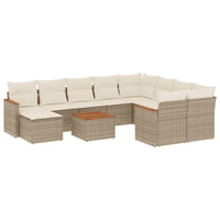 Set Divani da Giardino 11 pz con Cuscini Beige in Polyrattancod mxl 114449