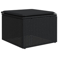 Set Divani da Giardino 11 pz con Cuscini in Polyrattan Nero 3226566