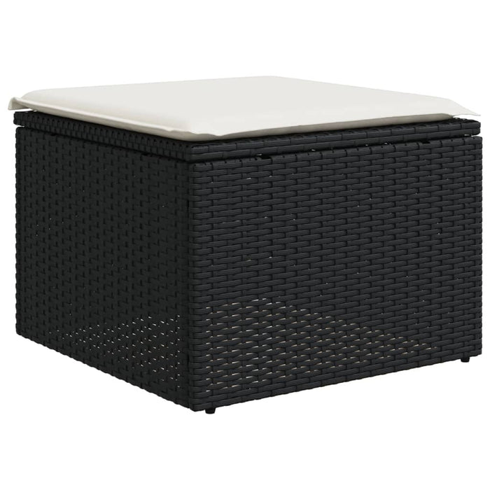 Set Divani da Giardino 11 pz con Cuscini in Polyrattan Nero 3226567