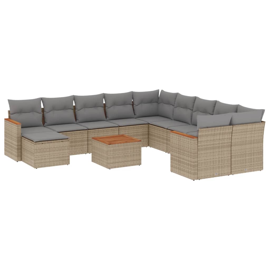 Set Divano da Giardino 12 pz con Cuscini Beige Misto Polyrattancod mxl 93095