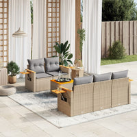 Set Divano da Giardino 6 pz con Cuscini Beige in Polyrattancod mxl 113821