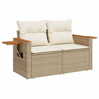 Set Divano da Giardino 9 pz con Cuscini Beige in Polyrattan 3226667