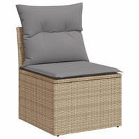 Set Divano da Giardino 9 pz con Cuscini Beige in Polyrattan 3226668