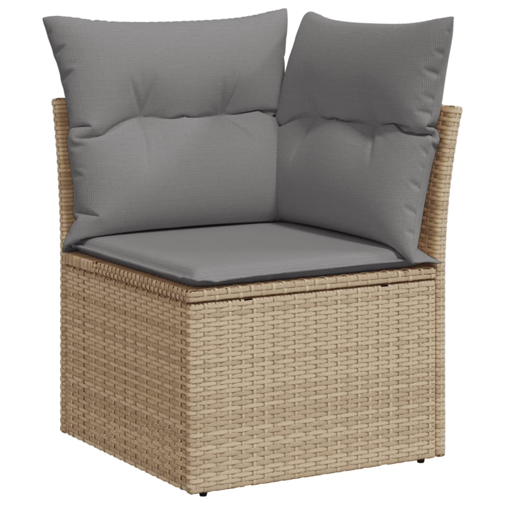 Set Divano da Giardino 9 pz con Cuscini Beige in Polyrattan 3226668