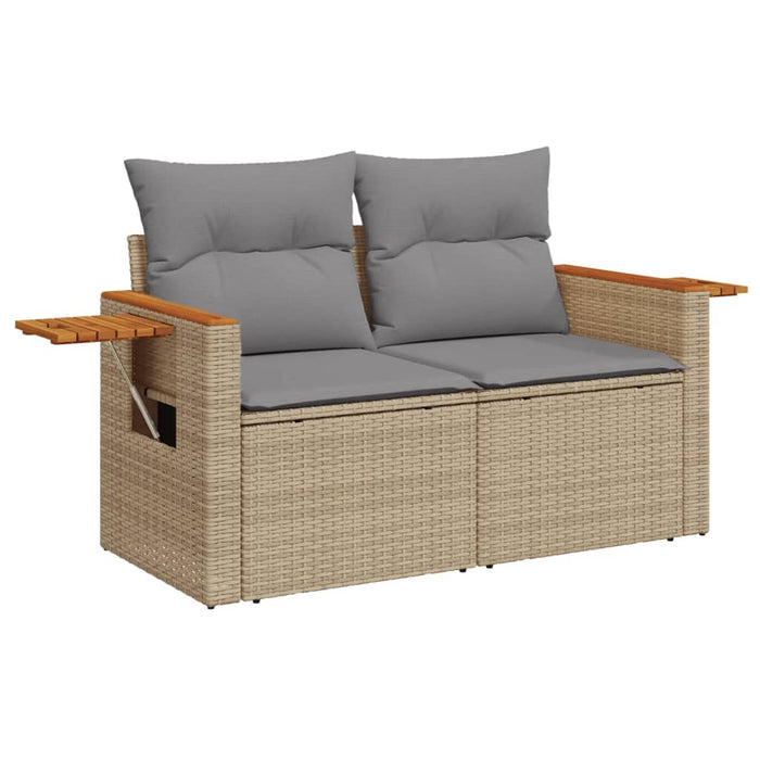 Set Divano da Giardino 9 pz con Cuscini Beige in Polyrattan 3226668