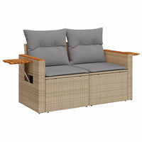 Set Divano da Giardino 6 pz con Cuscini Beige in Polyrattan 3226766