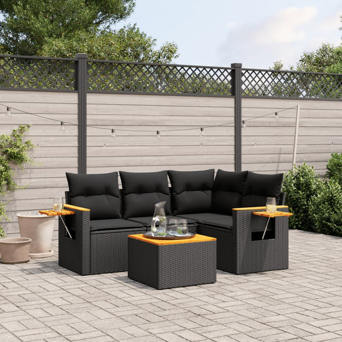 Set Divani da Giardino 5 pz con Cuscini in Polyrattan Nerocod mxl 92915