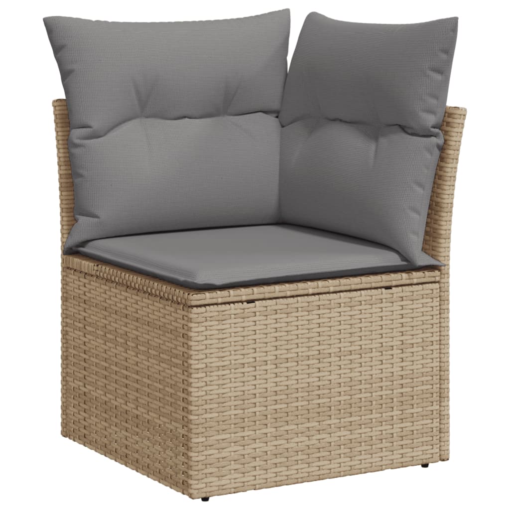 Set Divano da Giardino 5 pz con Cuscini Beige in Polyrattan 3226787