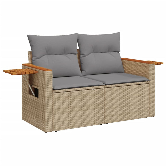 Set Divano da Giardino 5 pz con Cuscini Beige in Polyrattan 3226787