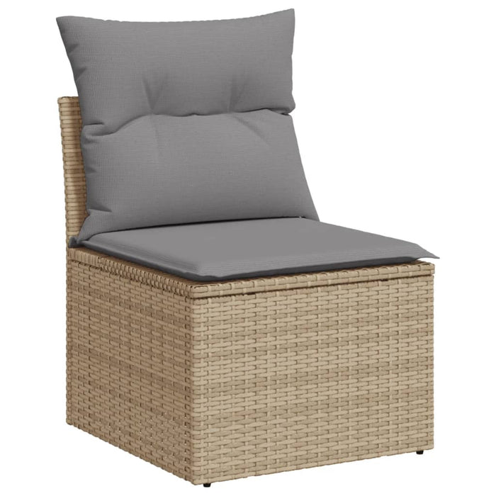 Set Divano da Giardino 5 pz con Cuscini Beige in Polyrattan 3226787