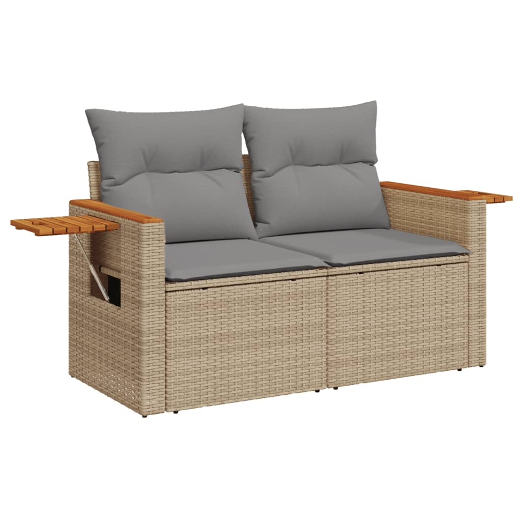 Set Divano da Giardino 5 pz con Cuscini Beige in Polyrattan 3226801