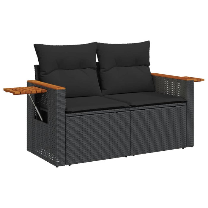 Set Divani da Giardino con Cuscini 7pz Nero Polyrattan 3226832