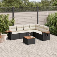 Set Divani da Giardino con Cuscini 7pz Nero Polyrattan 3226847