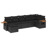 Set Divani da Giardino con Cuscini 7pz Nero Polyrattancod mxl 112913