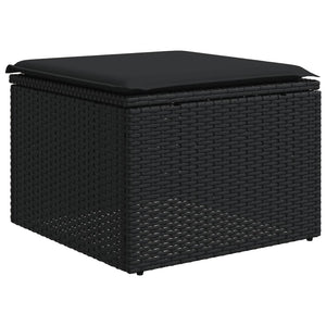 Set Divani da Giardino con Cuscini 7pz Nero Polyrattan 3227028