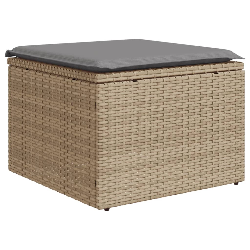 Set Divano da Giardino 8 pz con Cuscini Beige in Polyrattan 3227039