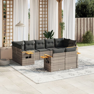 Set Divano da Giardino 9 pz con Cuscini Grigio in Polyrattancod mxl 91080