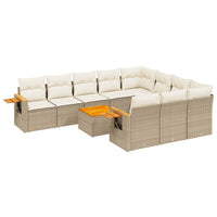 Set Divani da Giardino 11 pz con Cuscini Beige in Polyrattancod mxl 115061