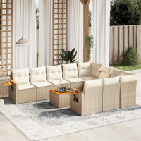 Set Divani da Giardino 11 pz con Cuscini Beige in Polyrattancod mxl 115061