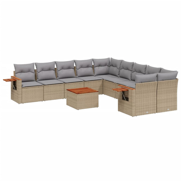 Set Divani da Giardino 11 pz con Cuscini Beige in Polyrattancod mxl 90463