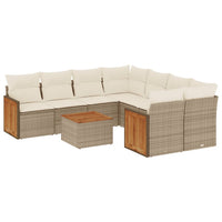 Set Divano da Giardino 9 pz con Cuscini Beige in Polyrattancod mxl 112824