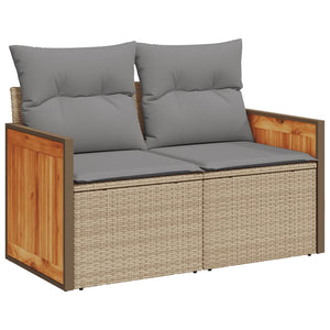 Set Divano da Giardino 6 pz con Cuscini Beige in Polyrattan 3227543