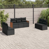 Set Divani da Giardino con Cuscini 7pz Nero Polyrattan 3227553